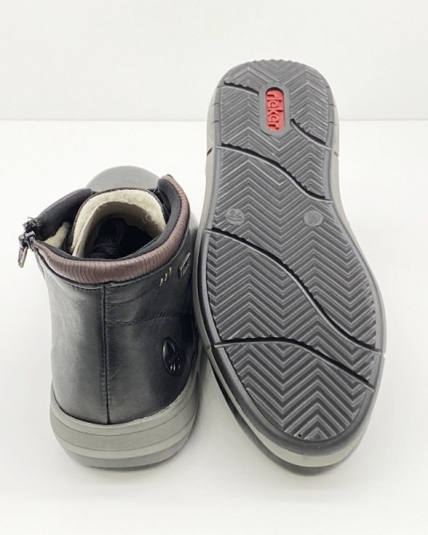 F0931-00 Rieker zimowe trzewiki męskie z membraną, wełna owcza, tęgość G-H