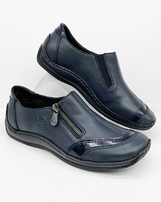 L1761-14 Rieker damskie półbuty granatowe na jesień