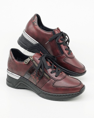 N4321-35 Rieker półbuty skórzane na koturnie