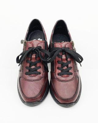 N4321-35 Rieker półbuty skórzane na koturnie