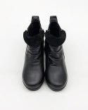 962319 1-schwarz Skórzane trzewiki na koturnie Comfortabel, damskie obuwie zdrowotne