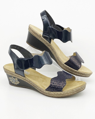 V2402-14 Rieker sandały damskie na koturnie