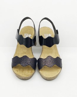 V2402-14 Rieker sandały damskie na koturnie