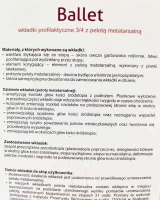 Wkładki ortopedyczne Kaps Ballet na lekkie płaskostopie poprzeczne