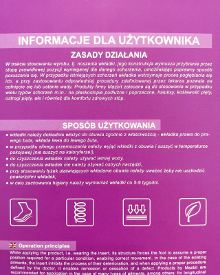 Wkładki ortopedyczne Mazbit Perfect Plus na płaskostopie poprzeczne i podłużne