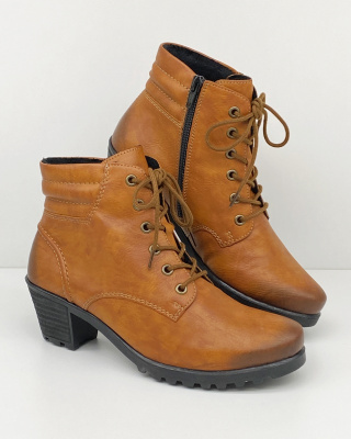 Y8023-24 buty Rieker, trzewiki na obcasie, tęgość F