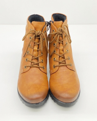 Y8023-24 buty Rieker, trzewiki na obcasie, tęgość F