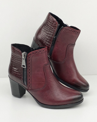 Y8965-35 buty Rieker, eleganckie botki skórzane, tęgość G