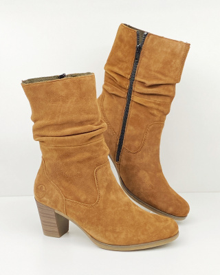 Y8983-24 buty Rieker, brązowe botki damskie, tęgość F1/2