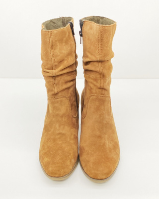 Y8983-24 buty Rieker, brązowe botki damskie, tęgość F1/2