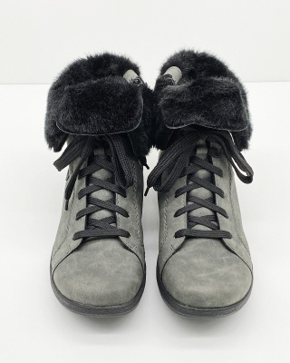 Rieker Z1604-45 trzewiki z futerkiem, szare, tęgość G-H