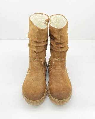 Z6651-24 buty Rieker, jasnobrązowe botki, tęgość F1/2