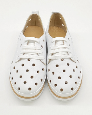 Ażurowe skórzane półbuty Loretta Vitale 564, tęgość cholewki F-G-H