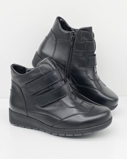 Jesienne buty damskie na opuchniete stopy, Waldlaufer Mimi 812814, czarne, bardzo duża tęgość M-N