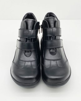 Jesienne buty damskie na opuchniete stopy, Waldlaufer Mimi 812814, czarne, bardzo duża tęgość M-N