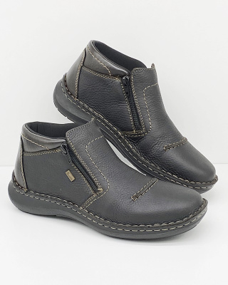 Skórzane męskie szerokie buty na zimę Rieker 03072-25, tęgość H, membrana