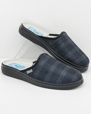 Męskie wygodne pantofle domowe Dr Orto 132M016 szare, tęgość K