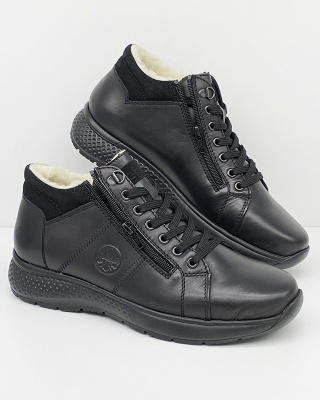 Męskie zimowe trzewiki Rieker B7644-00, membrana, tęgość H