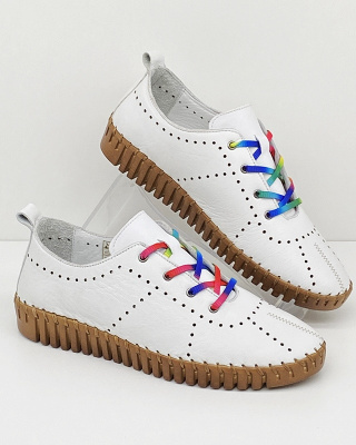 Półbuty skórzane Loretta Vitale 5011 white, tęgość F-G