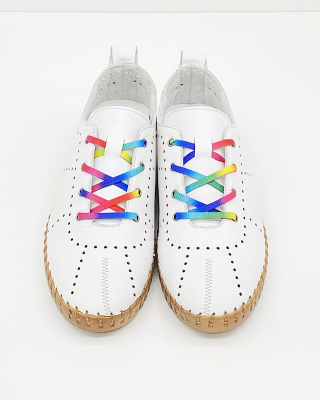 Półbuty skórzane Loretta Vitale 5011 white, tęgość F-G