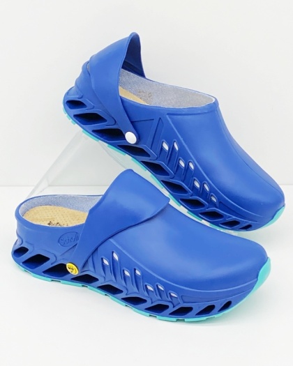 Obuwie medyczne do szpitala Scholl Clog Evoflex granatowe, tęgość H na szersze stopy