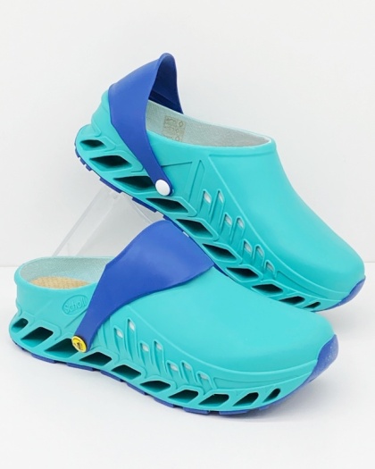 Buty medyczne Scholl Clogi do szpitala ESD Evoflex zielone, F29378 emerald, tęgość J