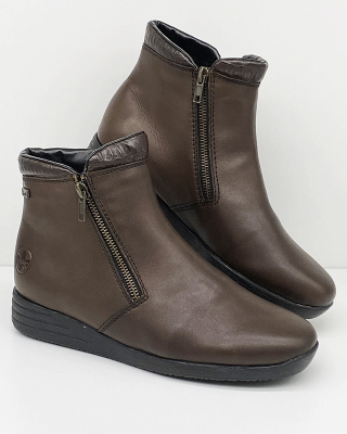 Skórzane botki damskie Rieker 78483-25, tęgość F1/2