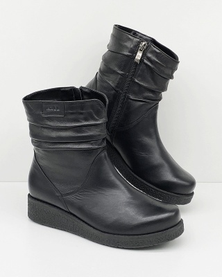 Botki Axel 4092 czarne, zimowe obuwie damskie na szeroką stopę, poszerzona tęgość H