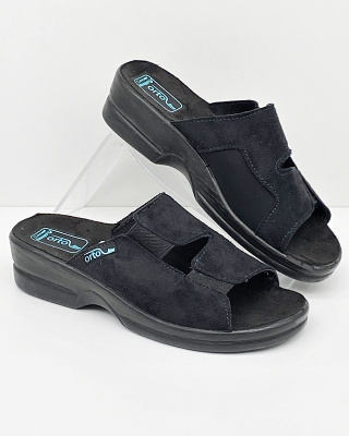 Wygodne klapki na halluksy Adanex ORTO 26188 czarne, tęgość H