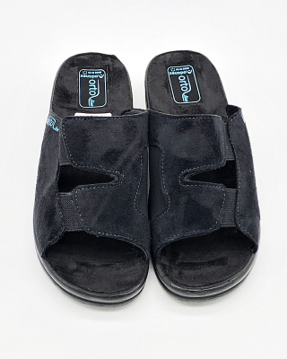 Wygodne klapki na halluksy Adanex ORTO 26188 czarne, tęgość H