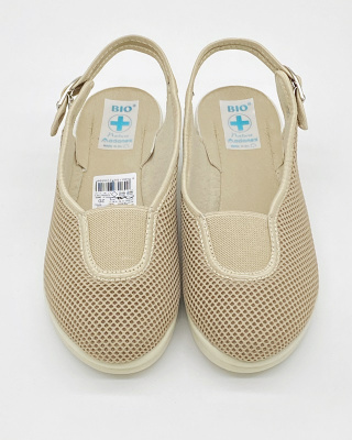 Adanex damskie sandały 22880 beżowe zakrywające palce, tęgość H