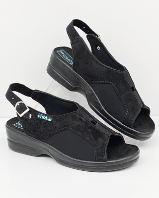 Adanex 26191 czarne damskie sandałki na haluksy, tęgość H