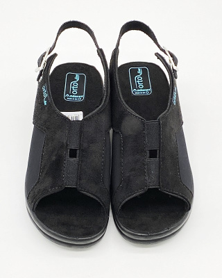 Adanex 26191 czarne damskie sandałki na haluksy, tęgość H