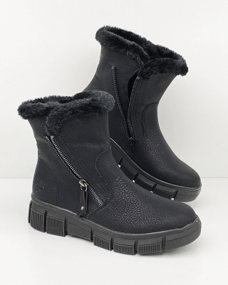 Wygodne zimowe botki Rieker X3461-00, tęgość G1/2