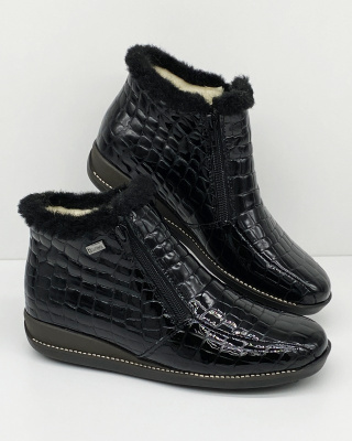 Zdrowotne wygodne buty damskie Rieker 44263-00, wąskie, tęgość F