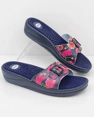 Buty Scholl New Massage F27433 Floral navy blue