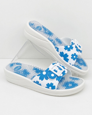 Buty Scholl klapki New Massage Floral blue, G-H tęgość średnia