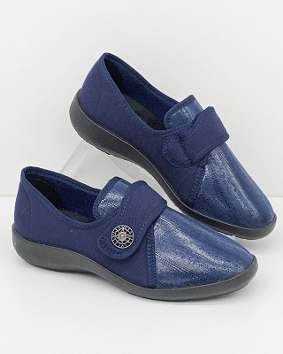 Fargeot UNAVY marine półbuty ze streczem, tęgość regulowana G-H