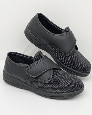 Fargeot VALINE noir czarne męskie półbuty, zakres tęgości H-J