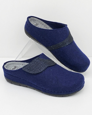Klapki domowe Scholl Bruges F30176 dk blue, tęgość H