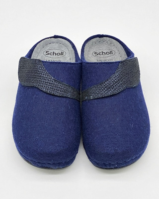 Klapki domowe Scholl Bruges F30176 dk blue, tęgość H