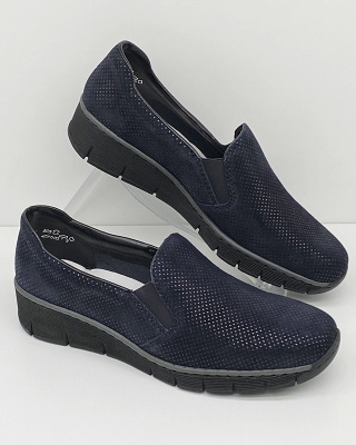 Mokasyny damskie Rieker 53766-18, na wąskie stopy, tęgość F