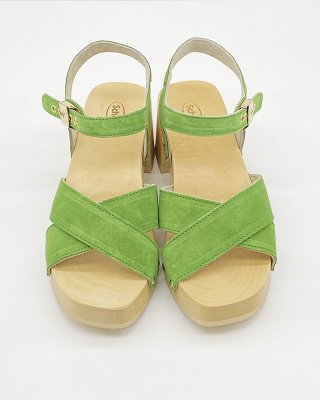 Sandały drewniaki Scholl Pescura Cate green, tęgość F 1/2