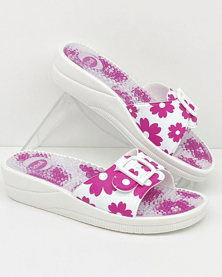 Scholl klapki New Massage Floral fuchsia, średnia tęgość G-H