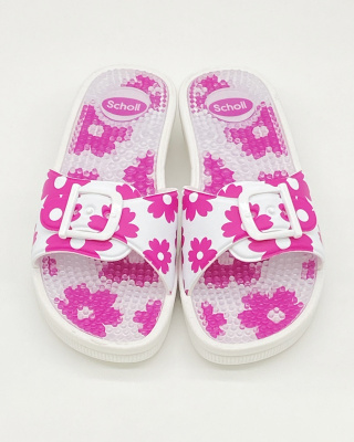 Scholl klapki New Massage Floral fuchsia, średnia tęgość G-H