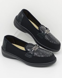 Szerokie damskie buty Podowell Magik czarne, duża tęgość K-M