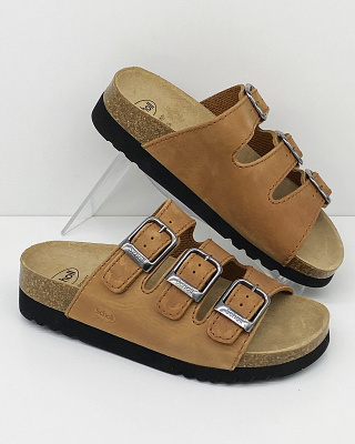 Wygodne klapki Scholl RIO Wedge AD F26835 żółte, regulowana tęgość E-F-G