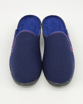 Wygodne tekstylne klapki z zakrytymi palcami Fargeot YVELINE, tęgość F-G