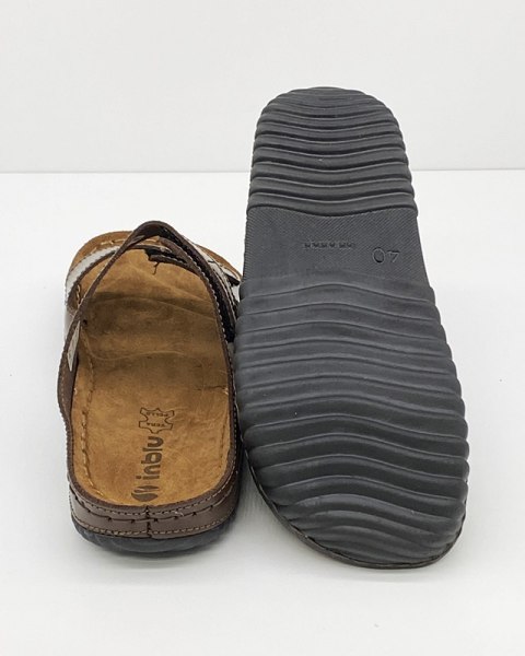 zdrowotne klapki męskie158M005 brązowy