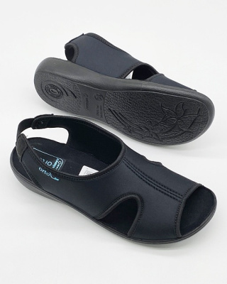 Adanex 27217 czarny strecz, tanie sandały zdrowotne na haluksy, tęgość H